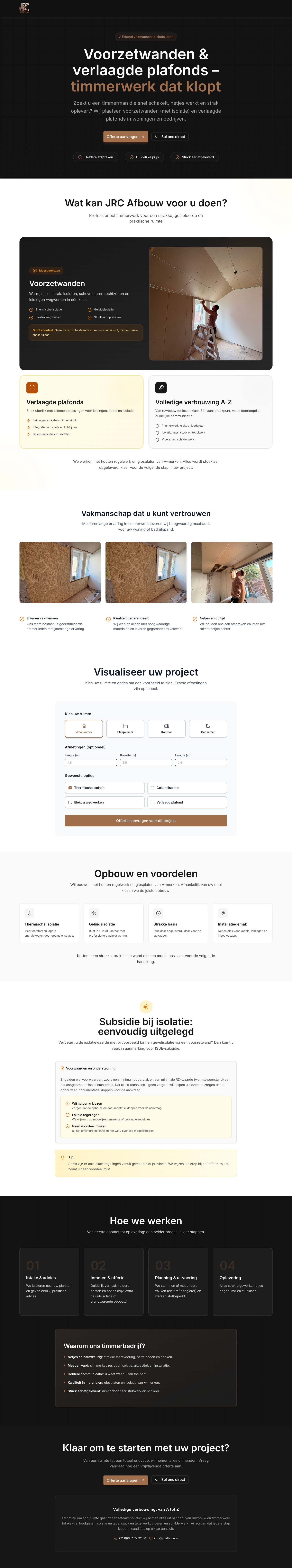 Professionele Timmerdiensten Landing Page